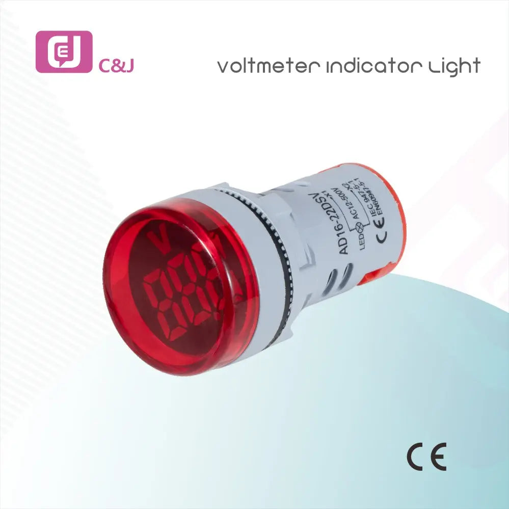 AC60-500V Round Voltmeter Red (LED) AD16-22DVS