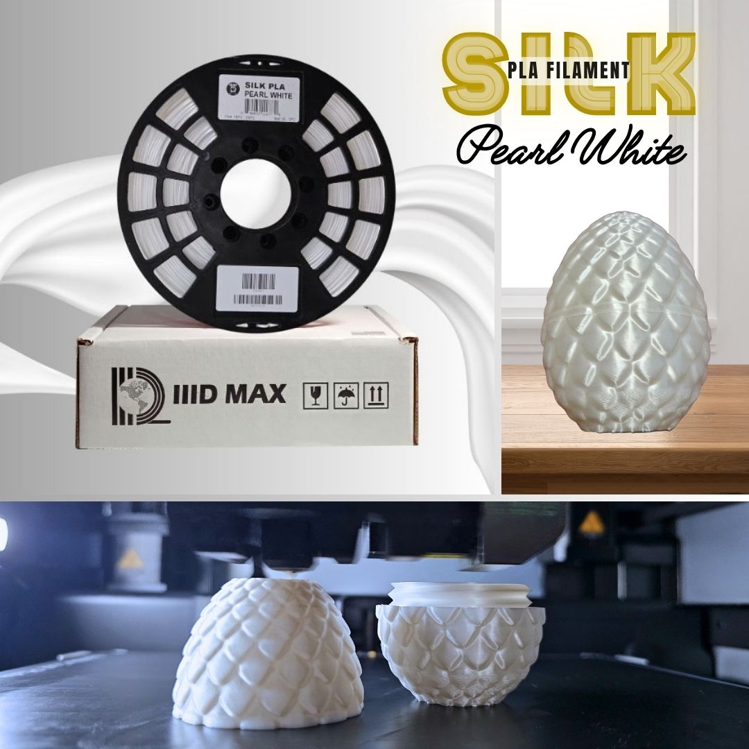 Silk PLA Pearl White Filament - 1.75mm (1 kg / 2.2 lbs)