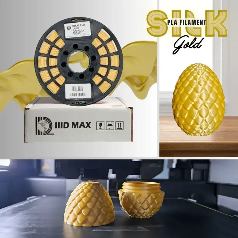 PLA+ Silk Gold Filament - 1.75mm (1 kg / 2.2 lbs)