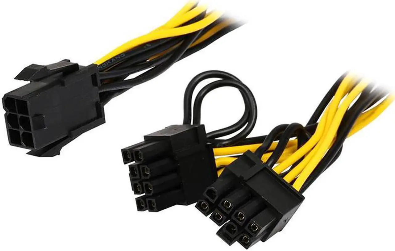 PCIe 6-Pin to Dual 8-Pin (6+2) Splitter Cable