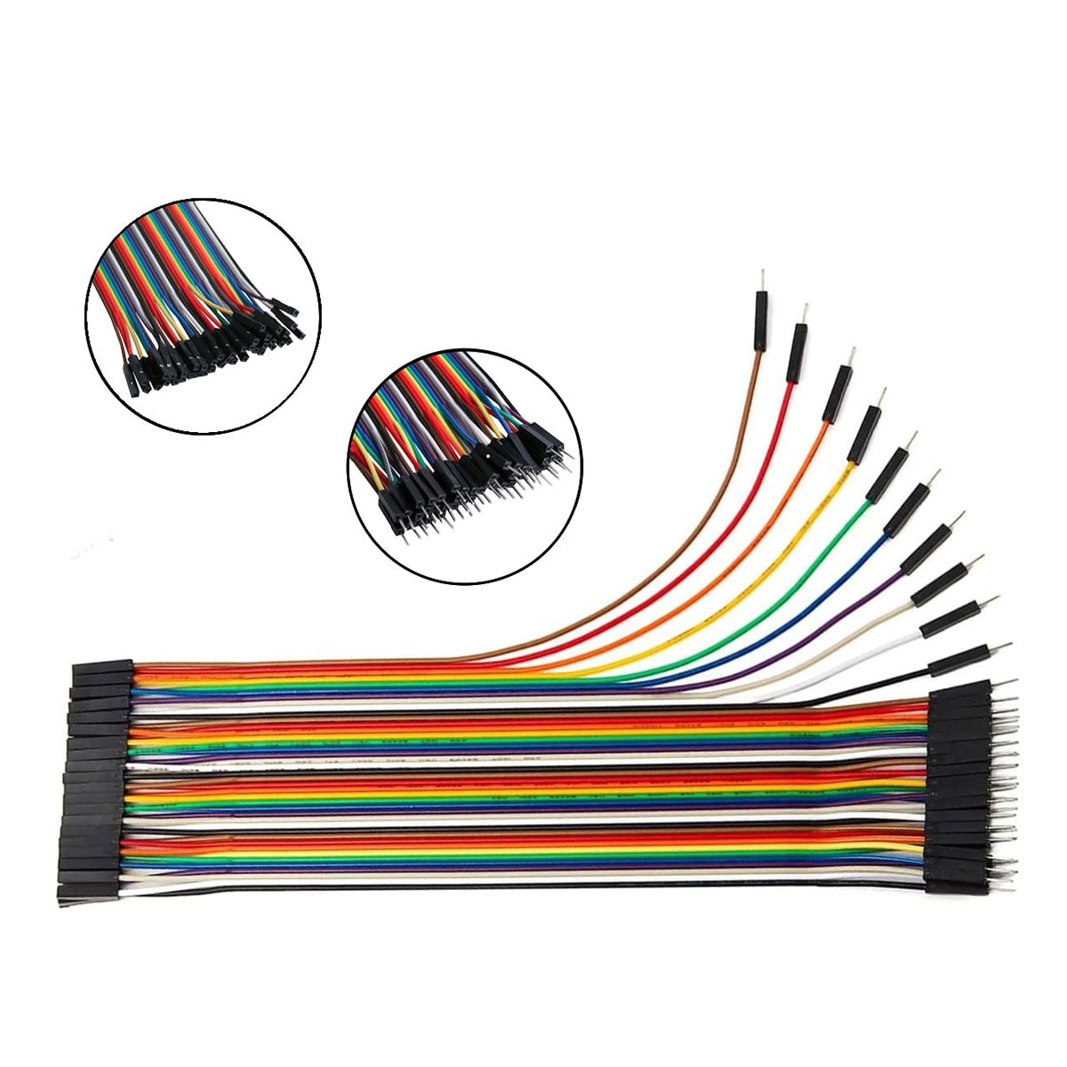 Pack of 40 - 20cm Jumper Wire Male to Female