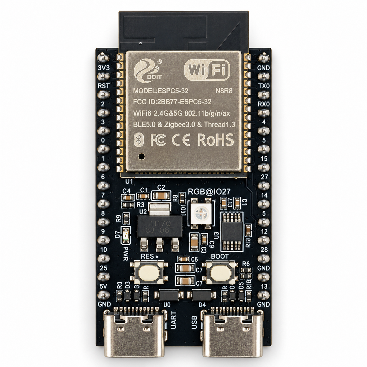 ESP32-C5 N8R8 Dual-Band Wi-Fi 6, Bluetooth LE