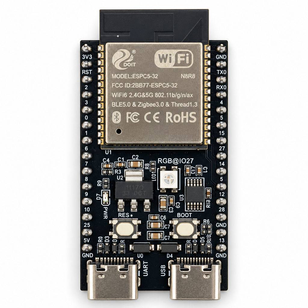 Rduino Engineering Starter Kit Build ESP32-C5 N8R8 Dual-Band Wi-Fi 6, Bluetooth LE