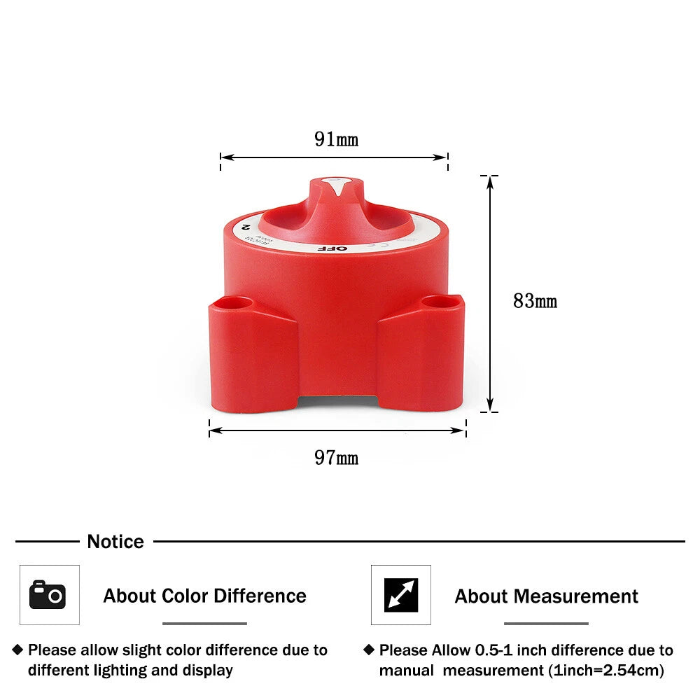 Waterproof Dual Battery Selector  4-Position Switch